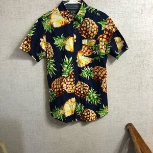 Broken Threads Pineapple Hawaiian Button Up